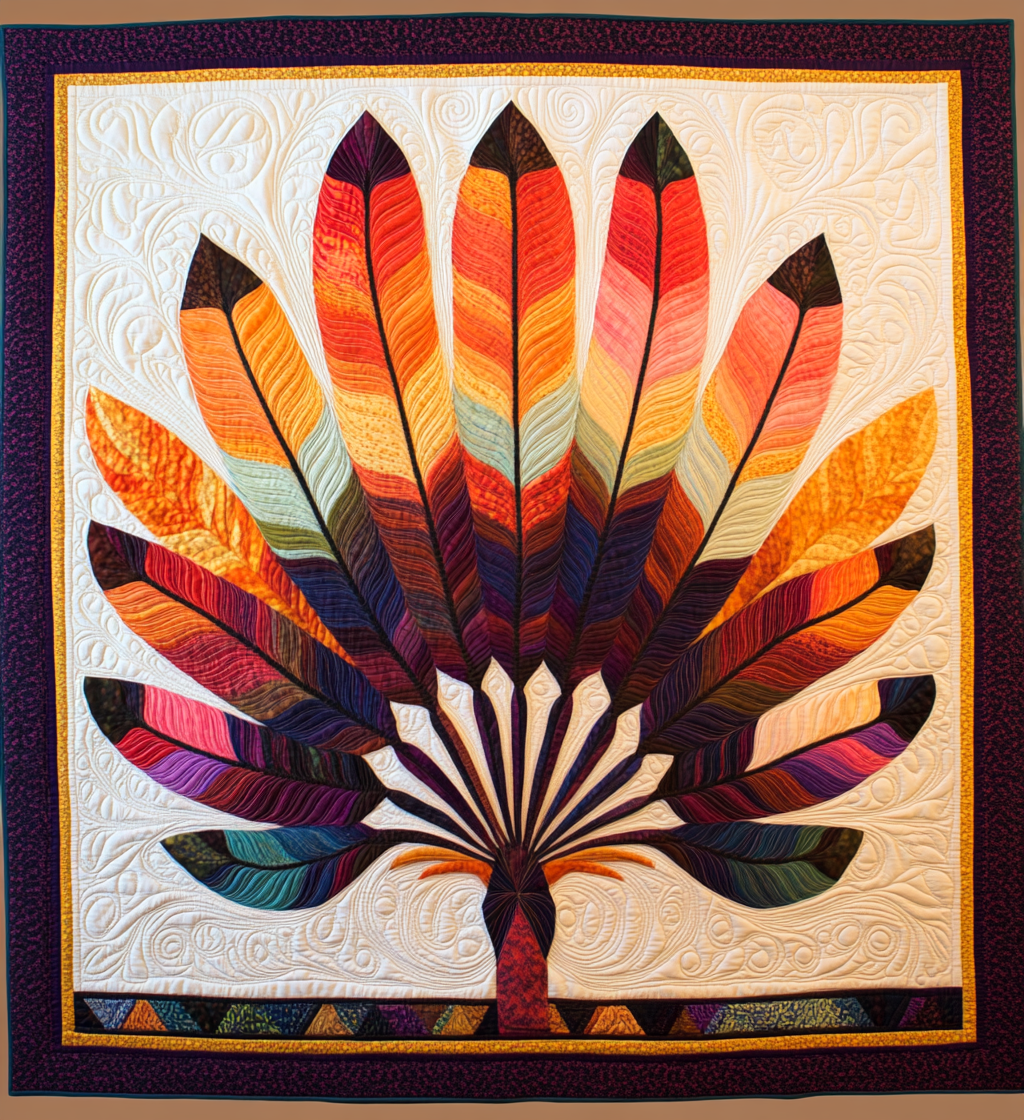 Feather Fan DAI101224077 Quilt Blanket