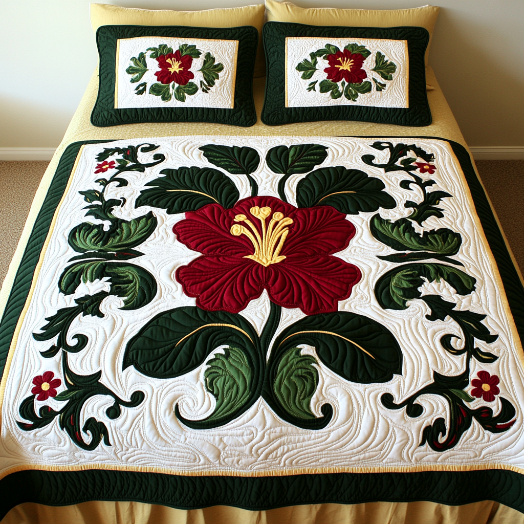 Hawaiian Hibiscus DAI040225219 Quilt Bedding Set