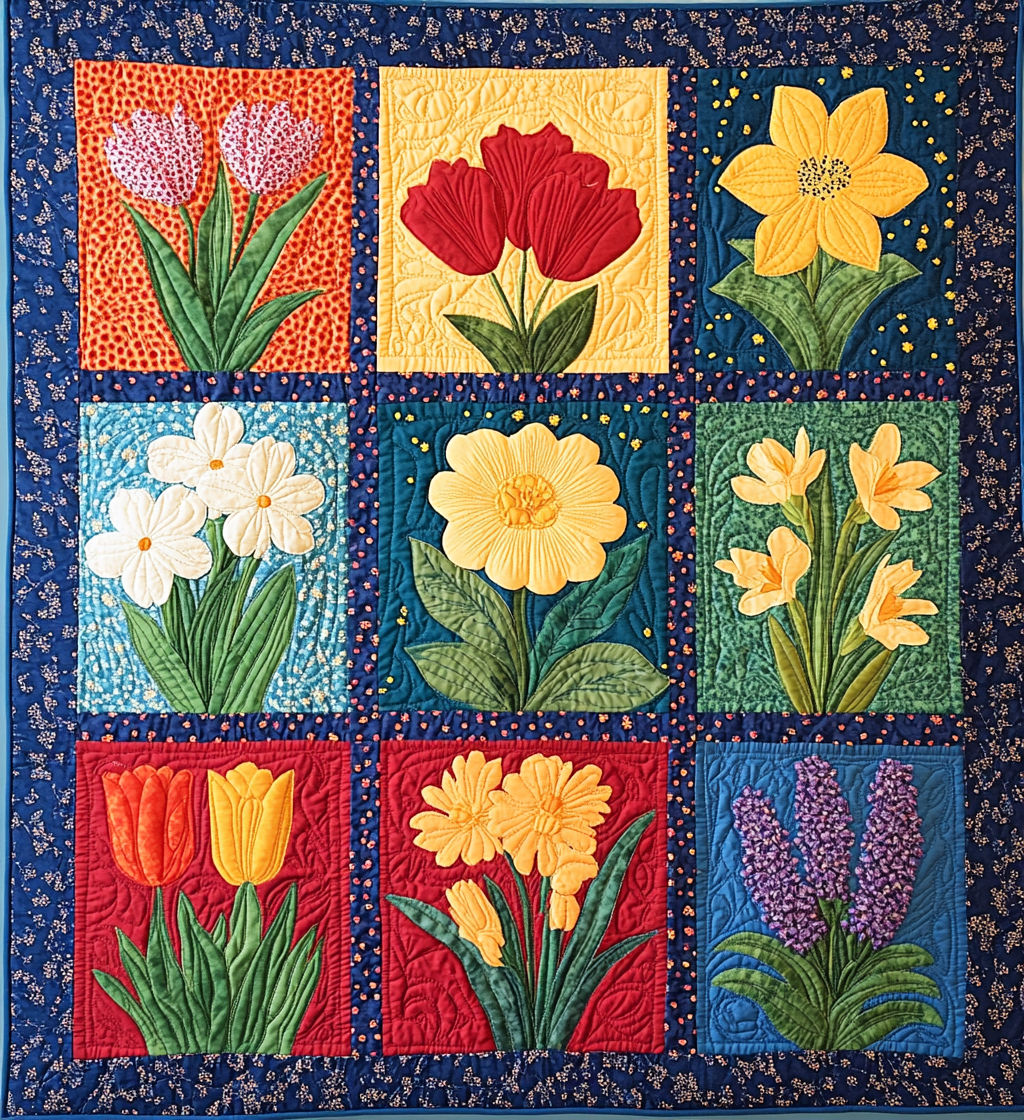 Spring Flowers DAI040225032 Quilt Blanket