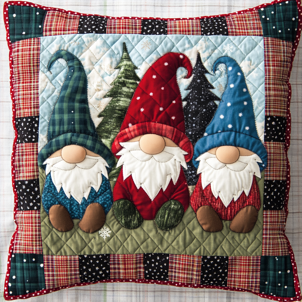 Christmas Gnome TAI181024516 Quilted Pillow Case