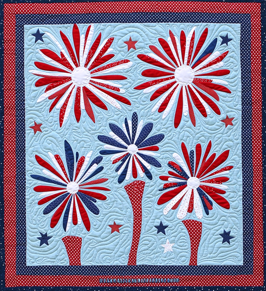 Patriotic Fireworks DAI040225013 Quilt Blanket