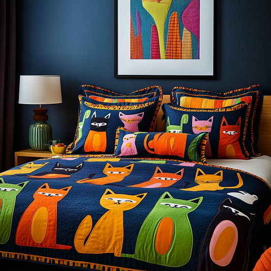 Abstract Cat TAI111124049 Quilt Bedding Set