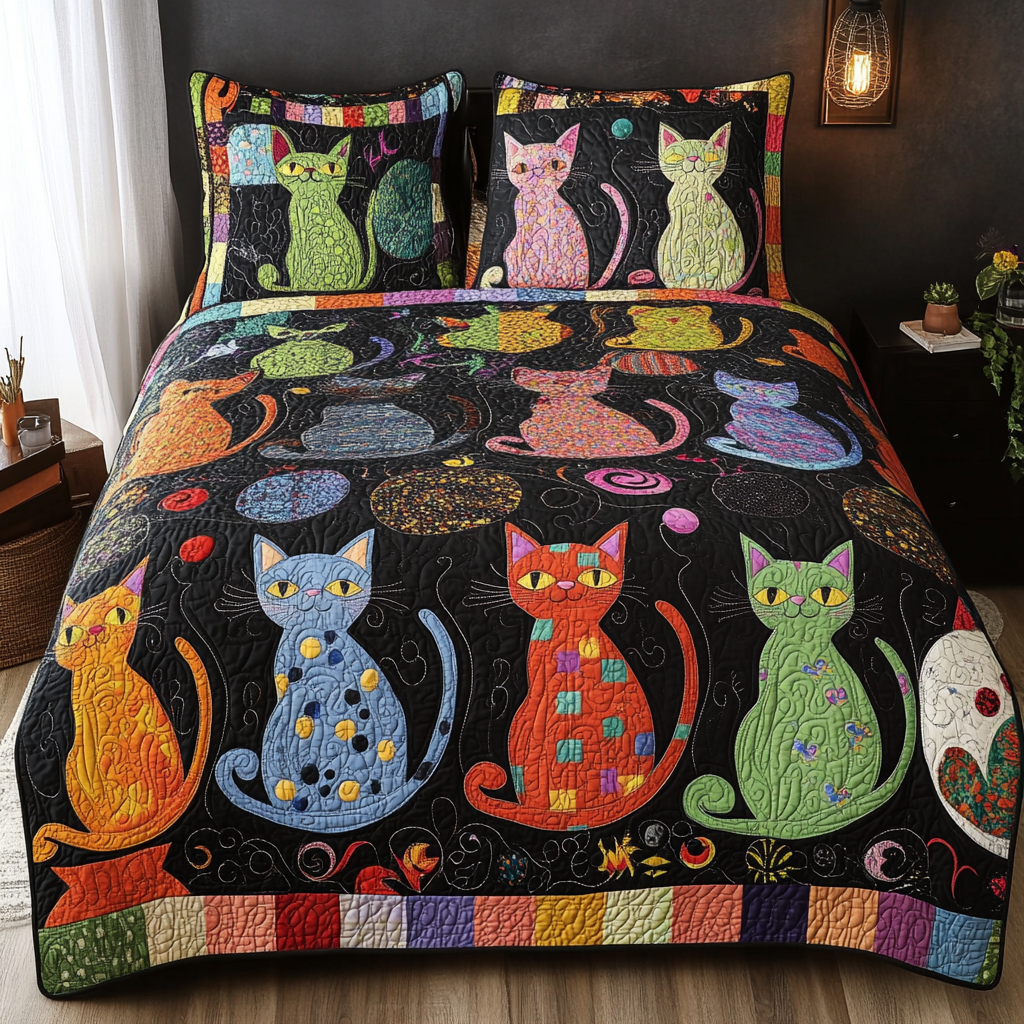 Cats TAI181024243 Quilt Bedding Set