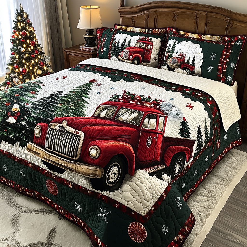 Christmas Truck TAI041024503 Quilt Bedding Set