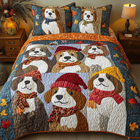 Autumn Dog DAI110225190 Quilt Bedding Set