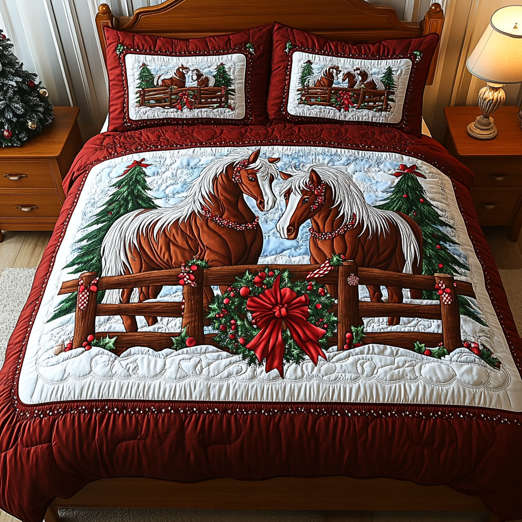 Christmas Horse TAI201124273 Quilt Bedding Set