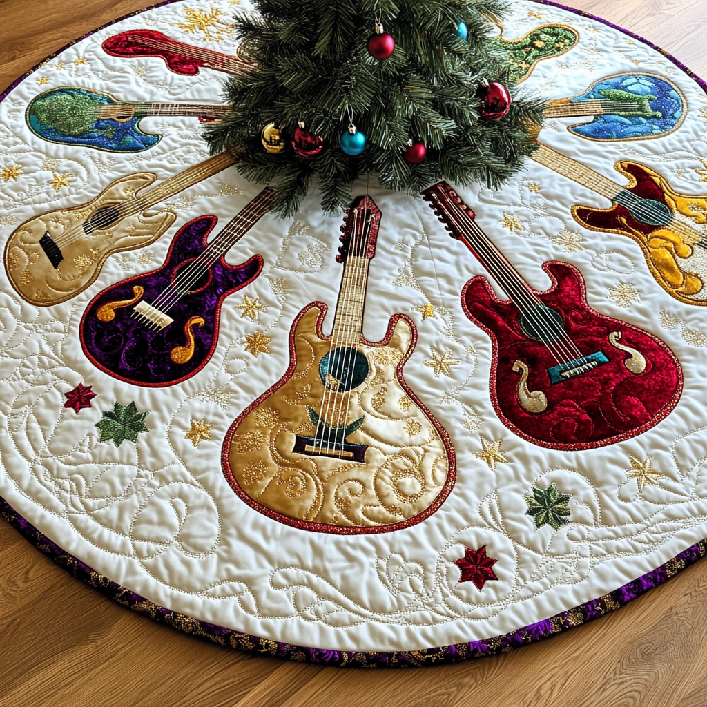 Guitar DAI230924021 Quilted Tree Skirt