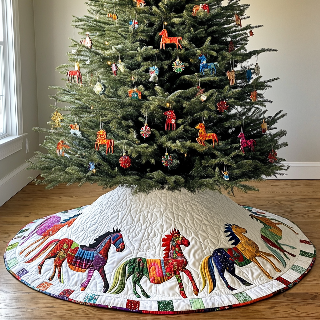 Horse DAI090924027 Quilted Tree Skirt – Alpha Quilt