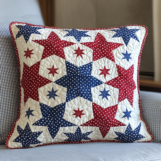 Patriotic Star DAI040225345 Quilted Pillow Case