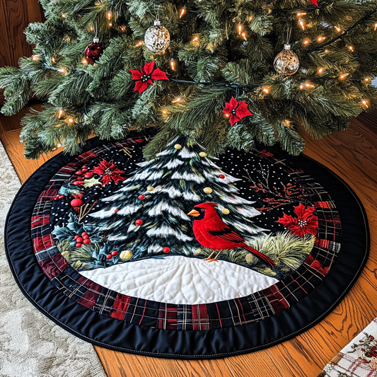 Christmas Cardinal TAI041024046 Quilted Tree Skirt