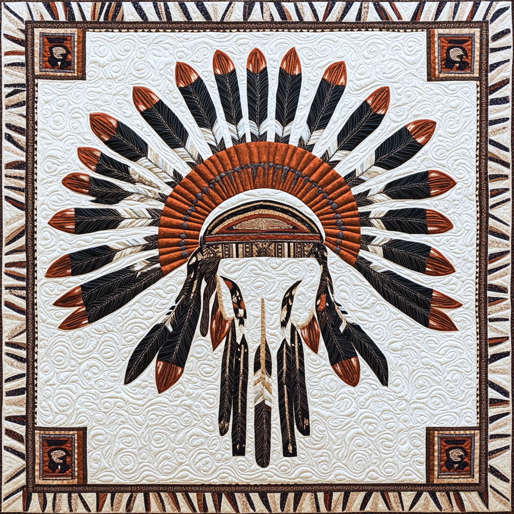 Native American War Bonnet DAI090924093 Quilt Blanket