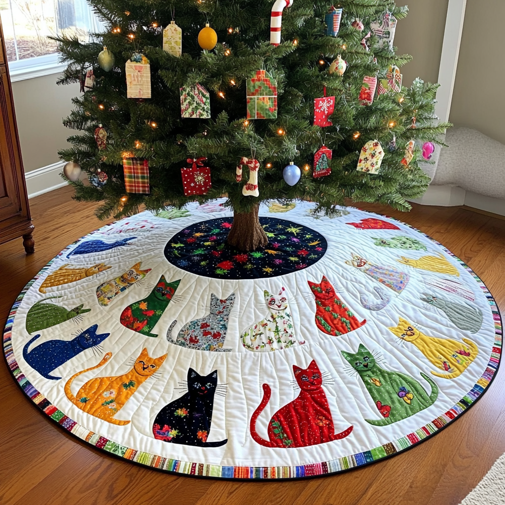 Cat DAI090924002 Quilted Tree Skirt