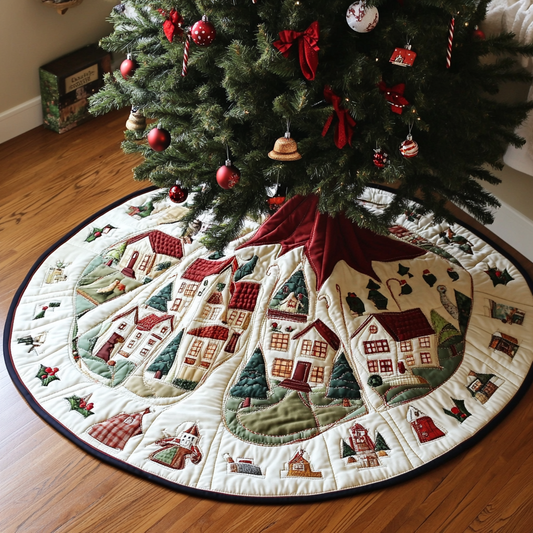 Christmas Houses TAI040924307 Quilted Tree Skirt