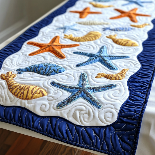 Starfish DAI200125341 Quilted Table Runner