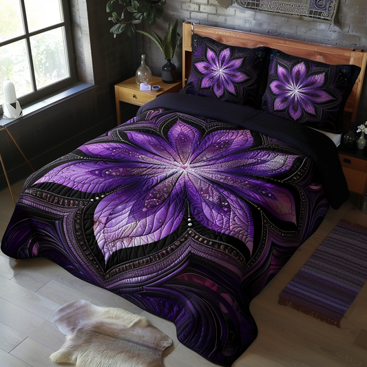 Purple Flower TAI170724003 Quilt Bedding Set