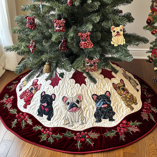 French Bulldog TAI041024187 Quilted Tree Skirt