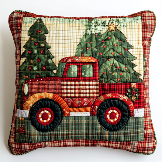 Christmas Truck TAI130824263 Quilted Pillow Case