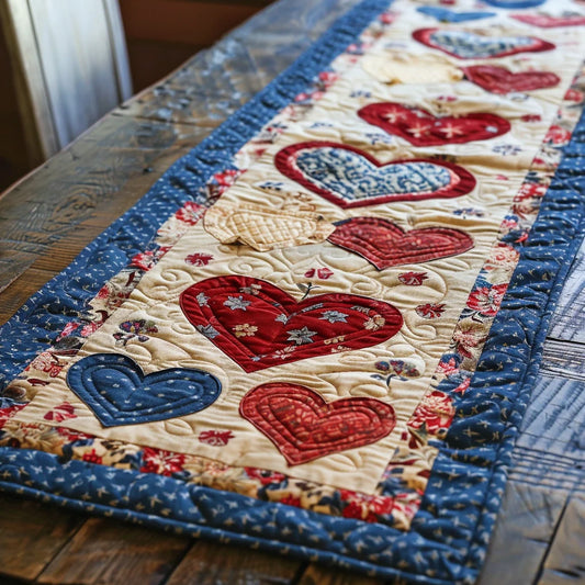 Heart TAI020324054 Quilted Table Runner