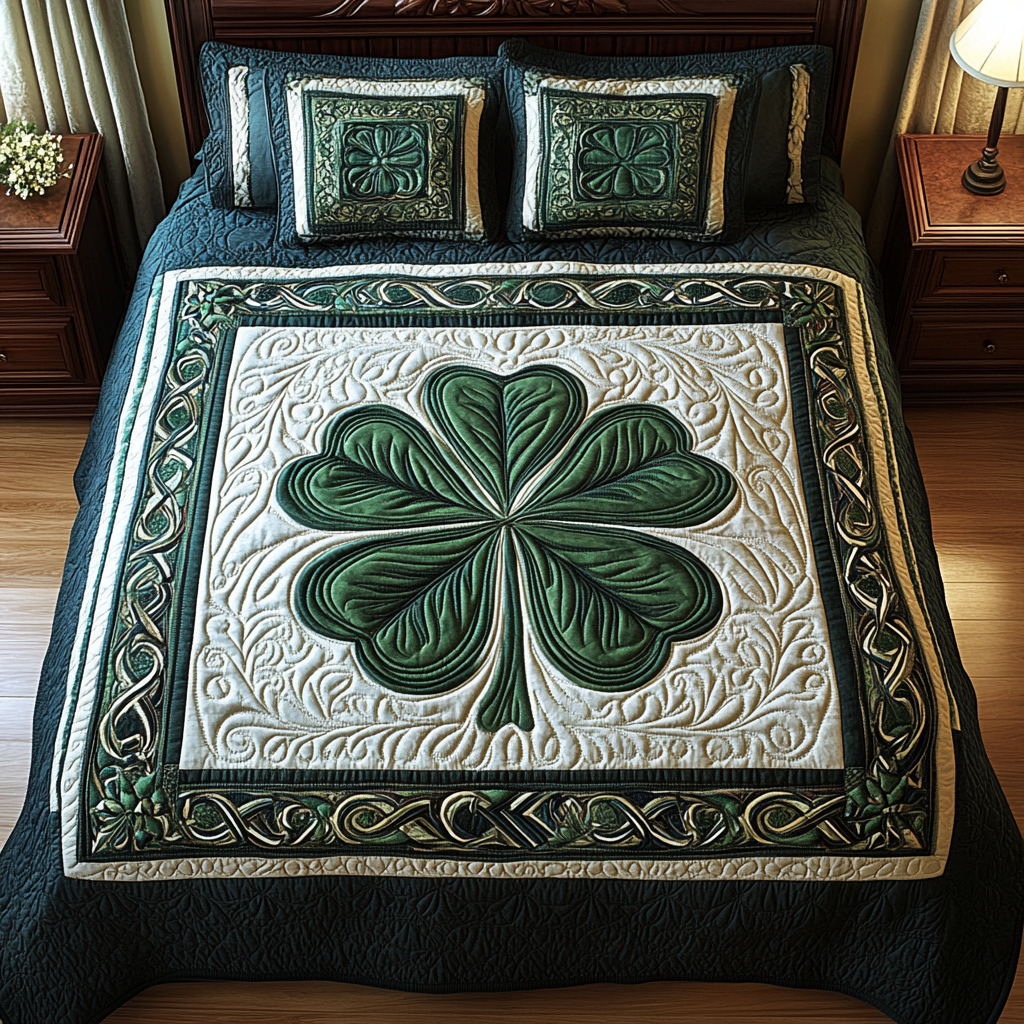 Celtic Shamrock TAI101224531 Quilt Bedding Set