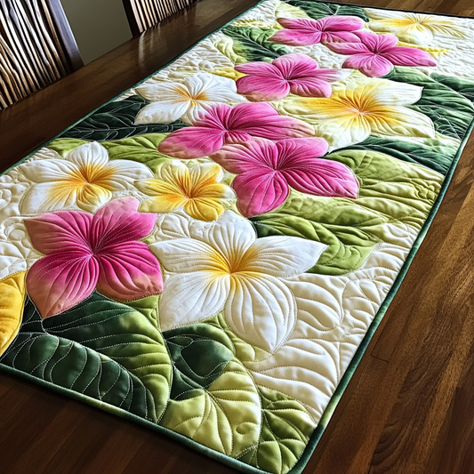 Plumeria Flower DAI040225473 Quilted Table Runner