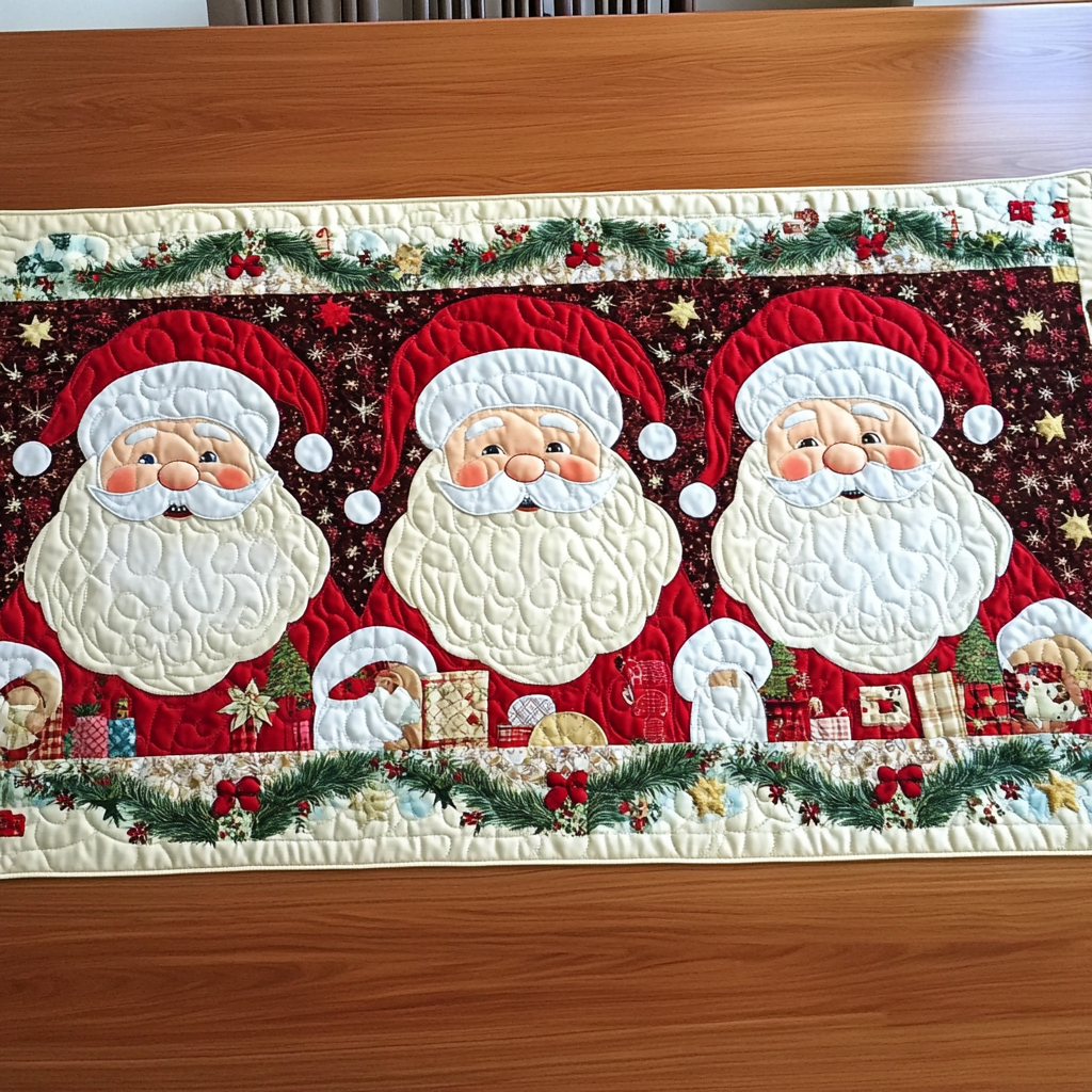 Christmas Santa TAI040924353 Quilted Table Runner