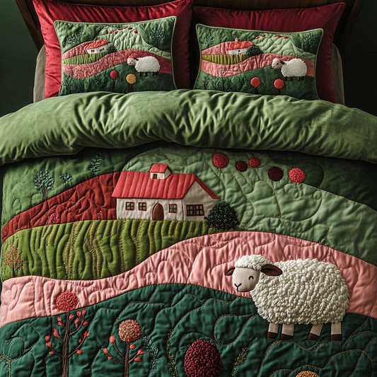 Farm House Sheep DAI150125233 Quilt Bedding Set