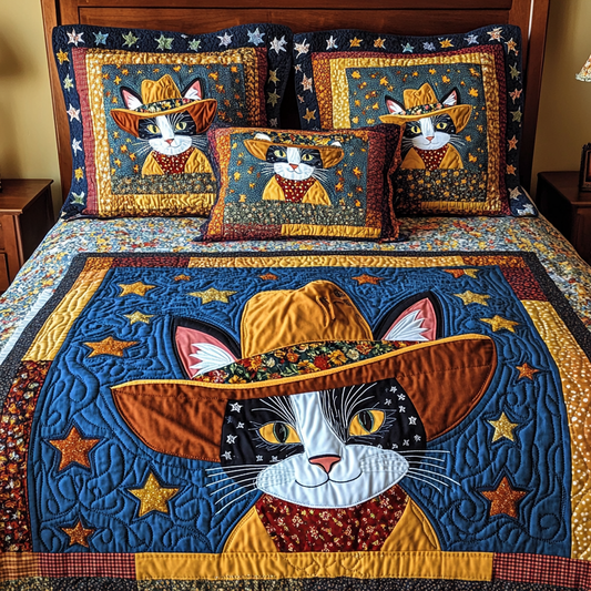 Cowboy Cat DAI241224228 Quilt Bedding Set