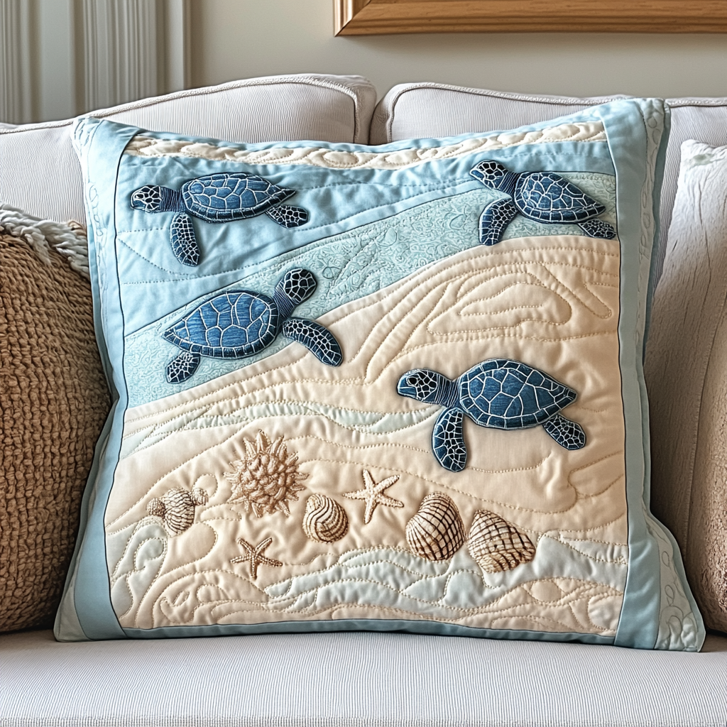 Sea Turtle TAI141124340 Quilted Pillow Case