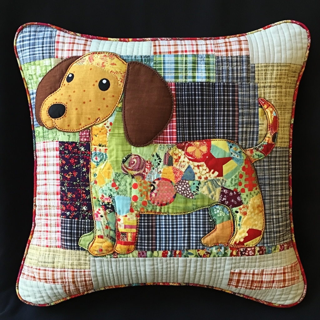 Dachshund TAI130824237 Quilted Pillow Case