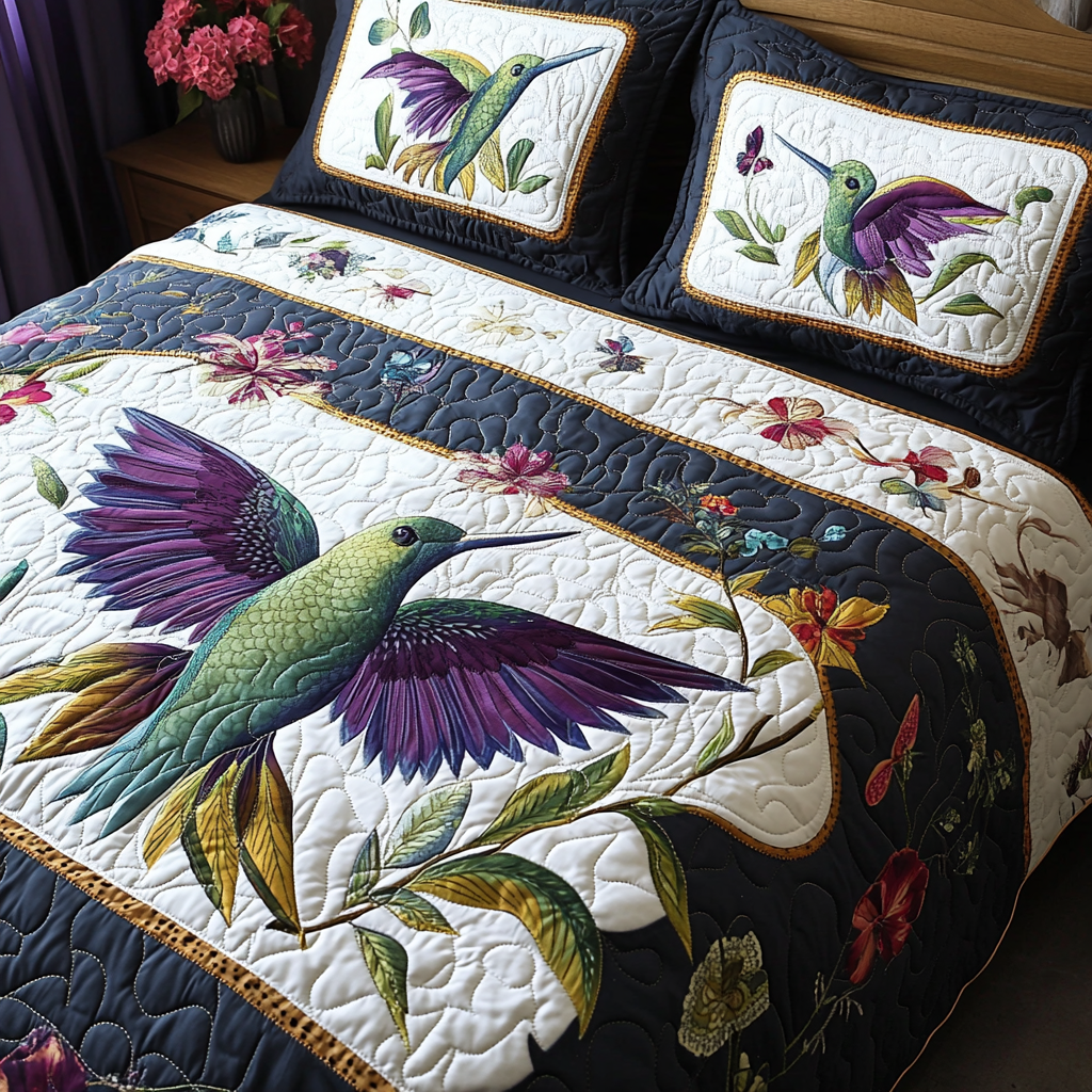 Hummingbird TAI041024519 Quilt Bedding Set