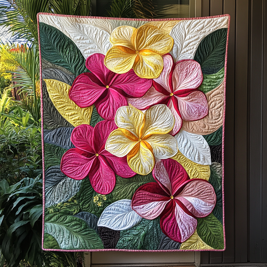 Plumeria Flower DAI040225120 Quilt Blanket