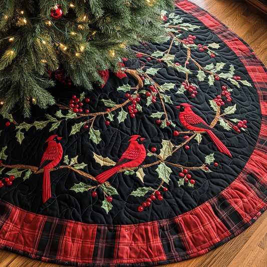 Christmas Cardinal TAI091024326 Quilted Tree Skirt