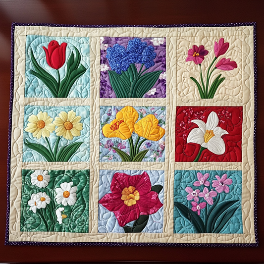 Spring Flowers DAI040225517 Quilted Placemats