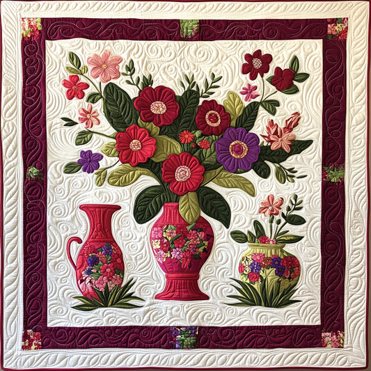 Flower Vase DAI040225050 Quilt Blanket