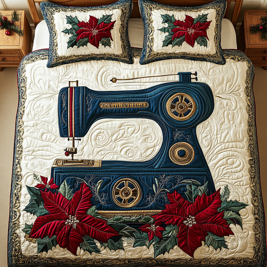 Christmas Sewing Machine TAI201124050 Quilt Bedding Set