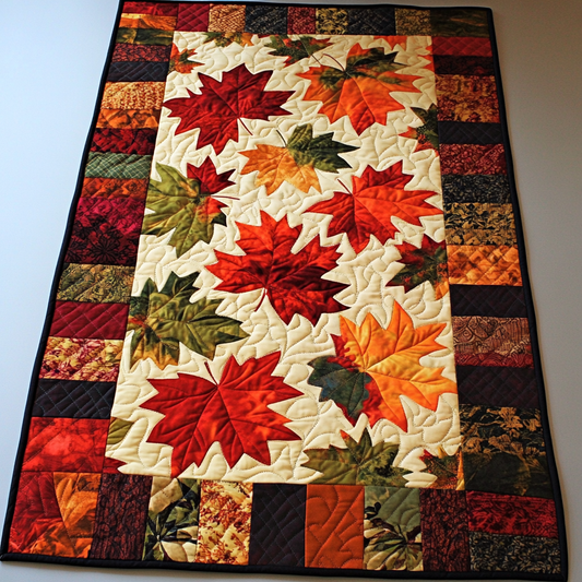 Maple Leaves DAI040225457 Quilted Table Runner