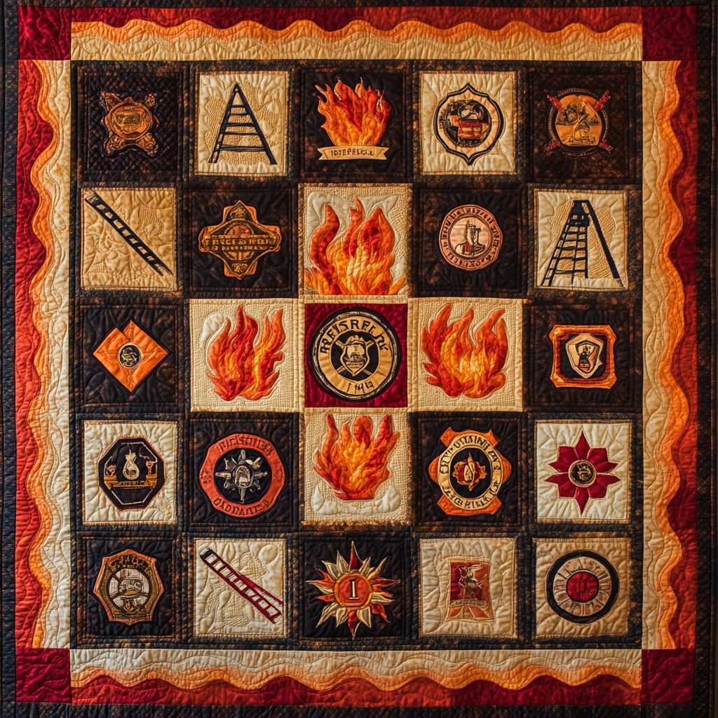 Firefighter TAI101224226 Quilt Blanket