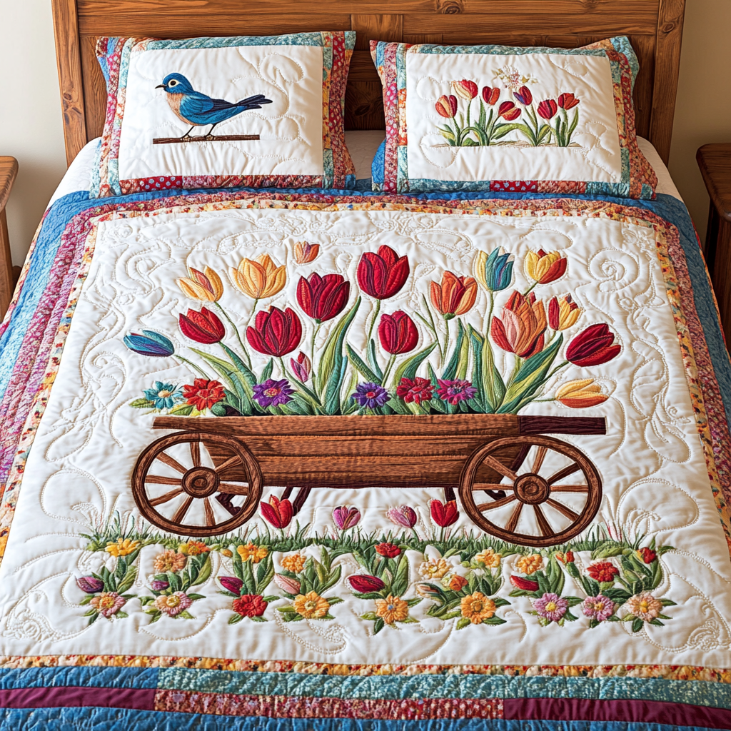 Tulip Wagon DAI110225139 Quilt Bedding Set