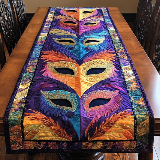 Mardi Gras Masquerade DAI110225401 Quilted Table Runner