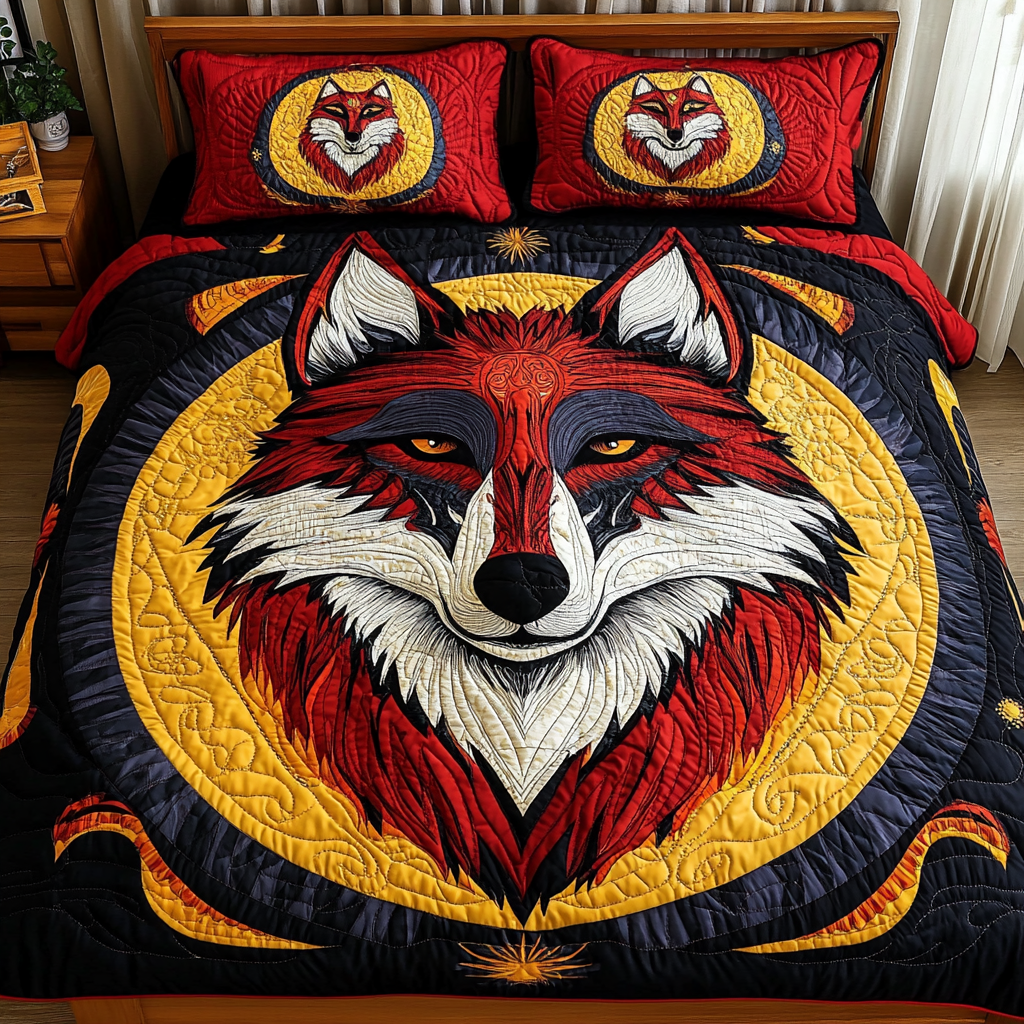 Native American Wolf DAI171224196 Quilt Bedding Set