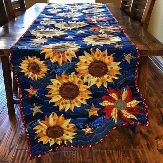 Patriotic Sunflower TAI080324066 Quilted Table Runner