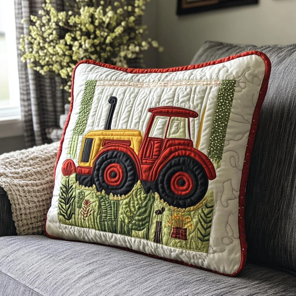 Farm Tractor DAI26102429 Quilted Pillow Case