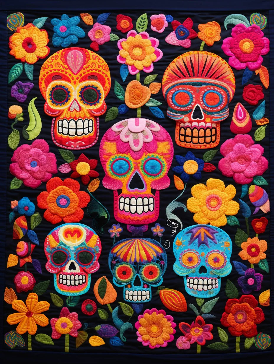 Sugar Skull TAI260224028 Quilt Blanket