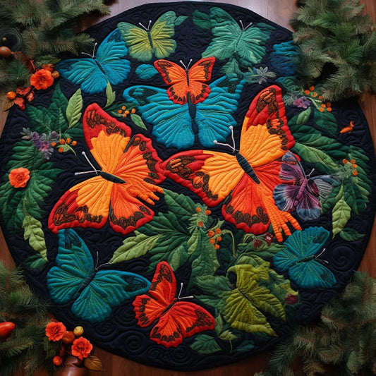 Butterfly TAI221223097 Quilted Round Mat