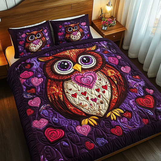 Valentine Owl DAI090125059 Quilt Bedding Set