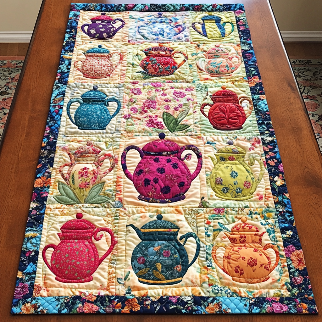 Teapot TAI041024312 Quilted Table Runner