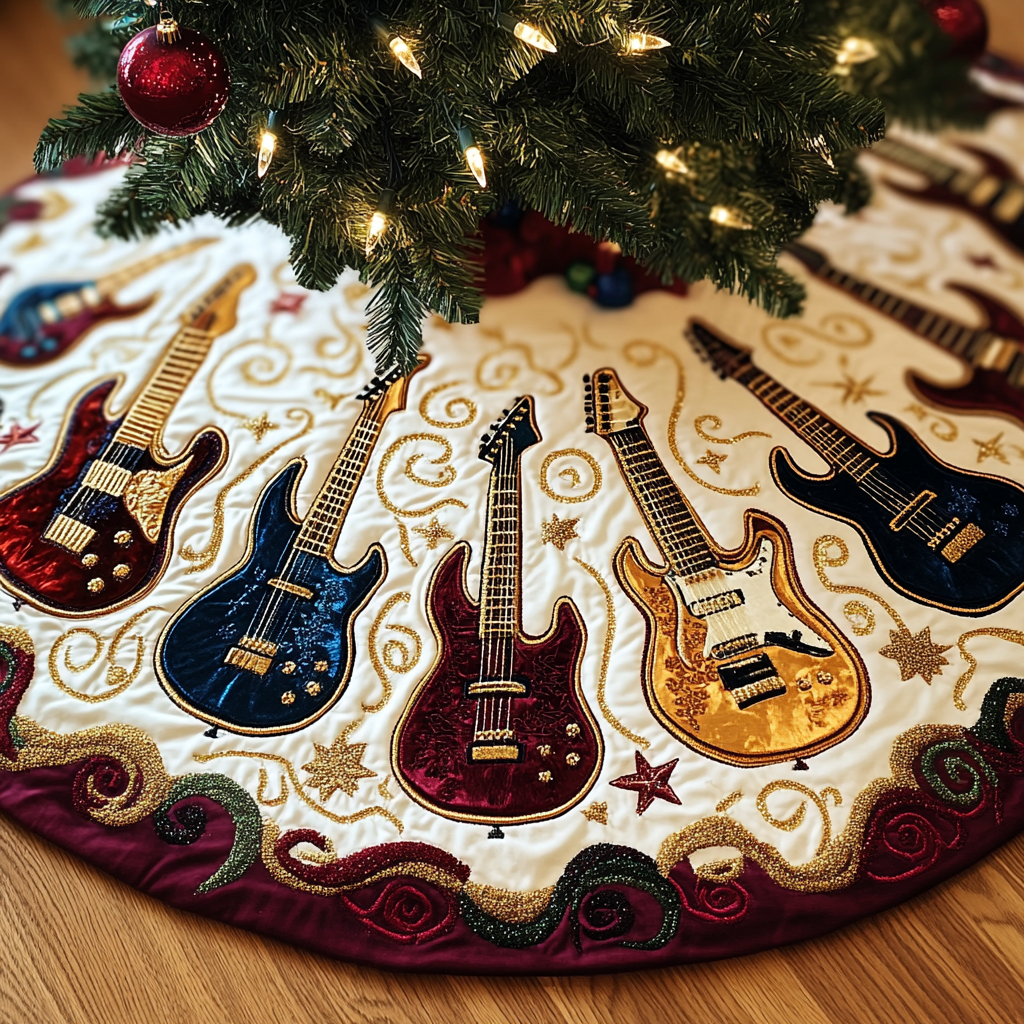 Guitar TAI091024268 Quilted Tree Skirt