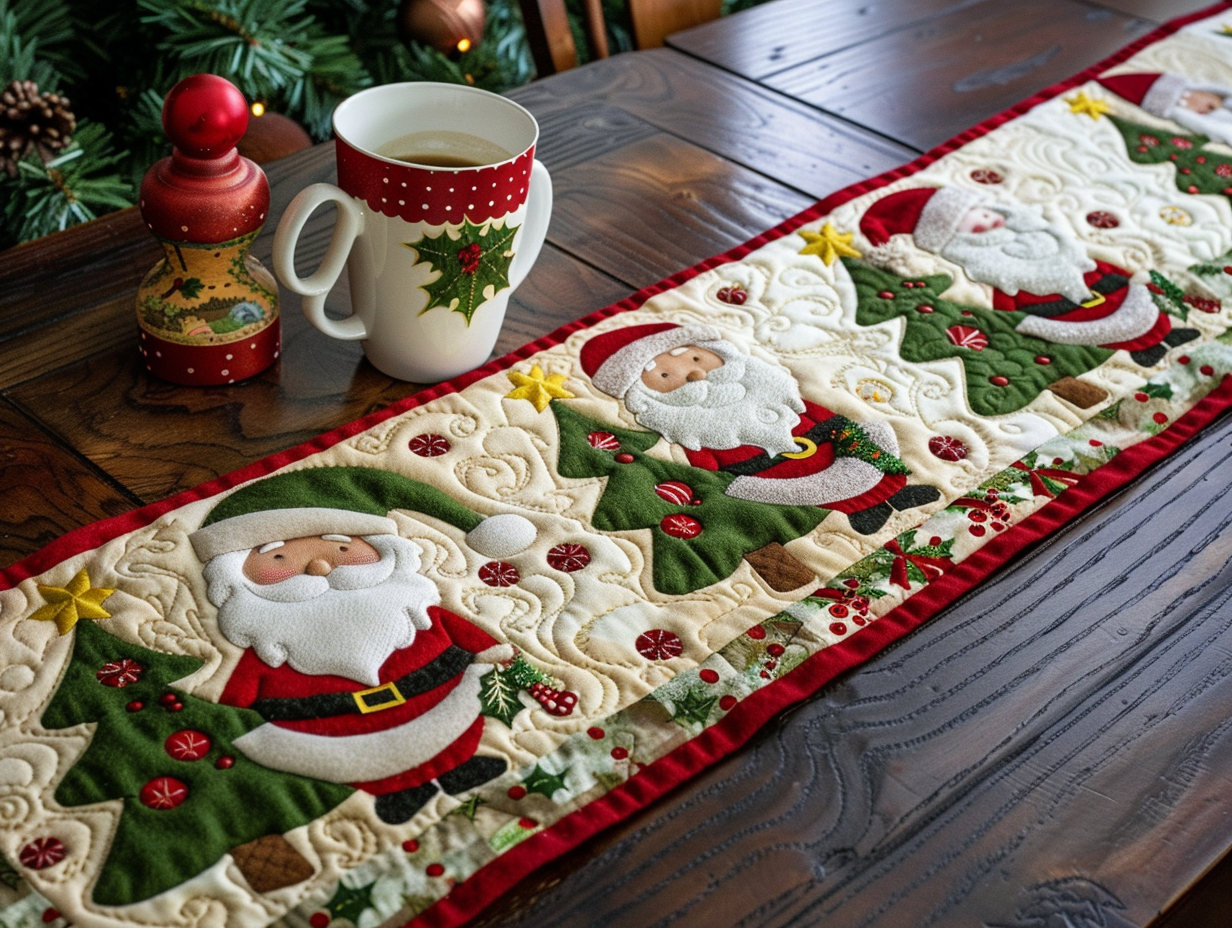 Christmas Santa TAI010824009 Quilted Table Runner