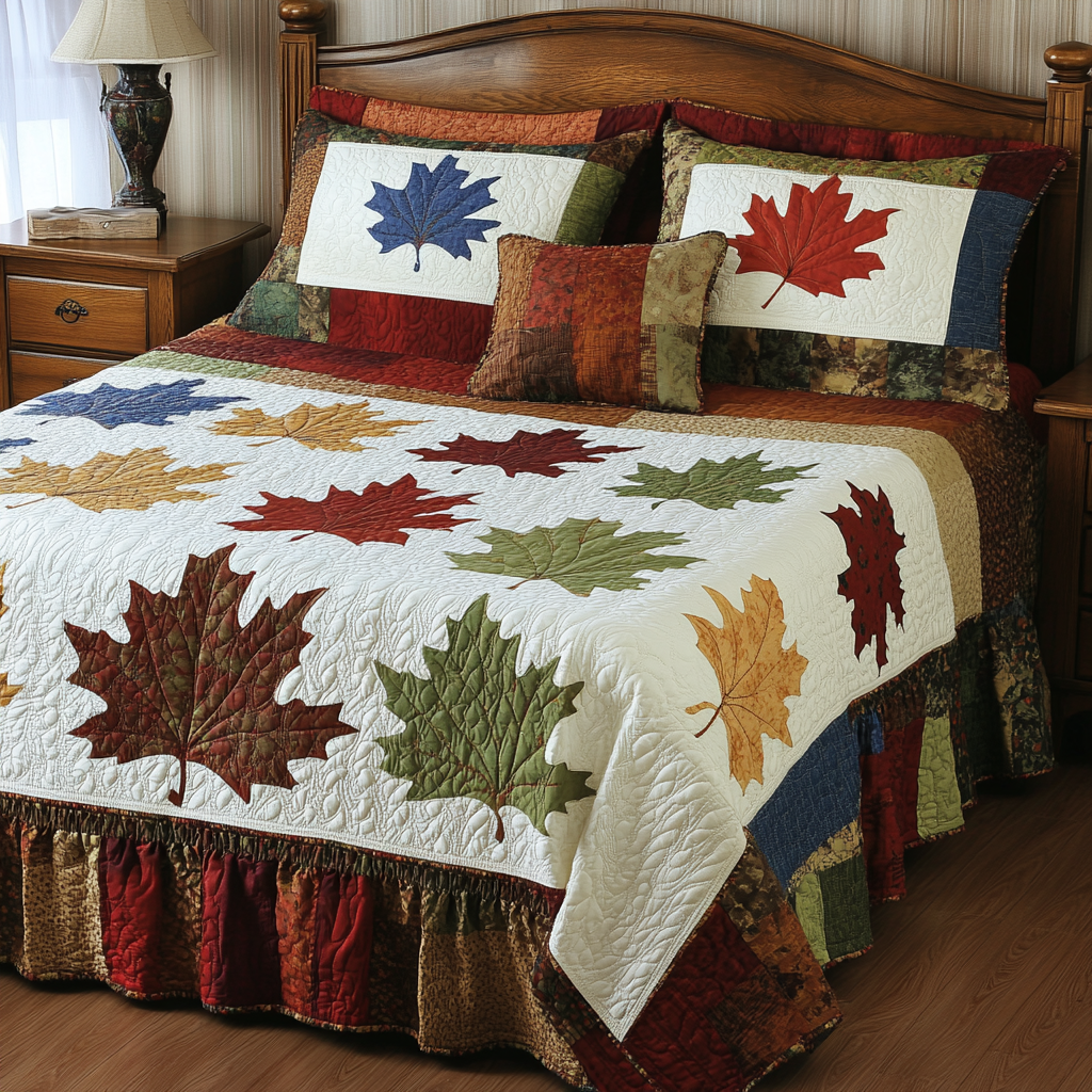 Maple Leaves DAI280824046 Quilt Bedding Set