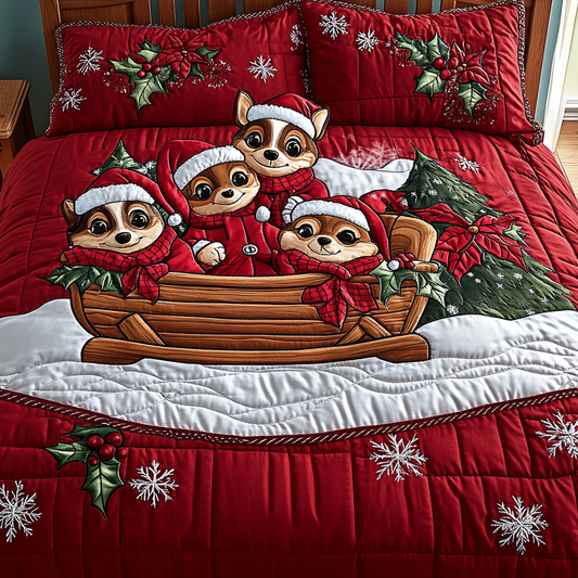 Christmas Chihuahua TAI101224423 Quilt Bedding Set